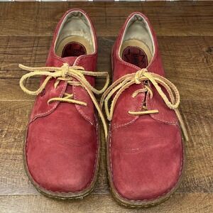 Born Handcrafted Red Suede Oxford Shoes Comfort Casual Women 11